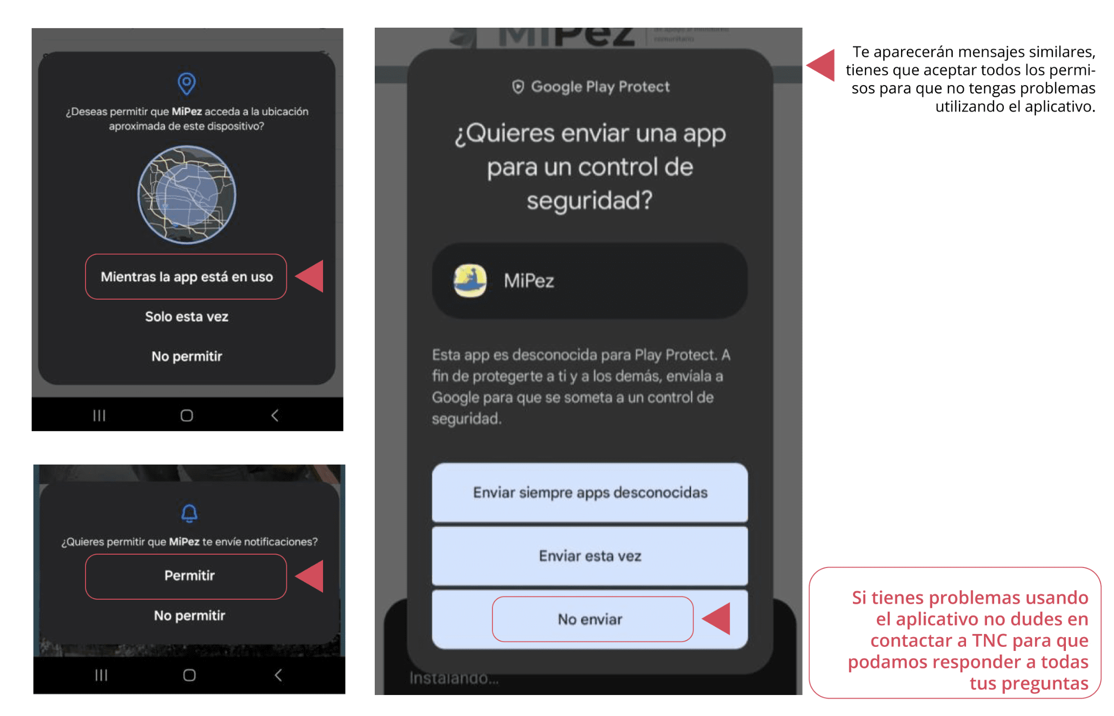 Permisos de la APP